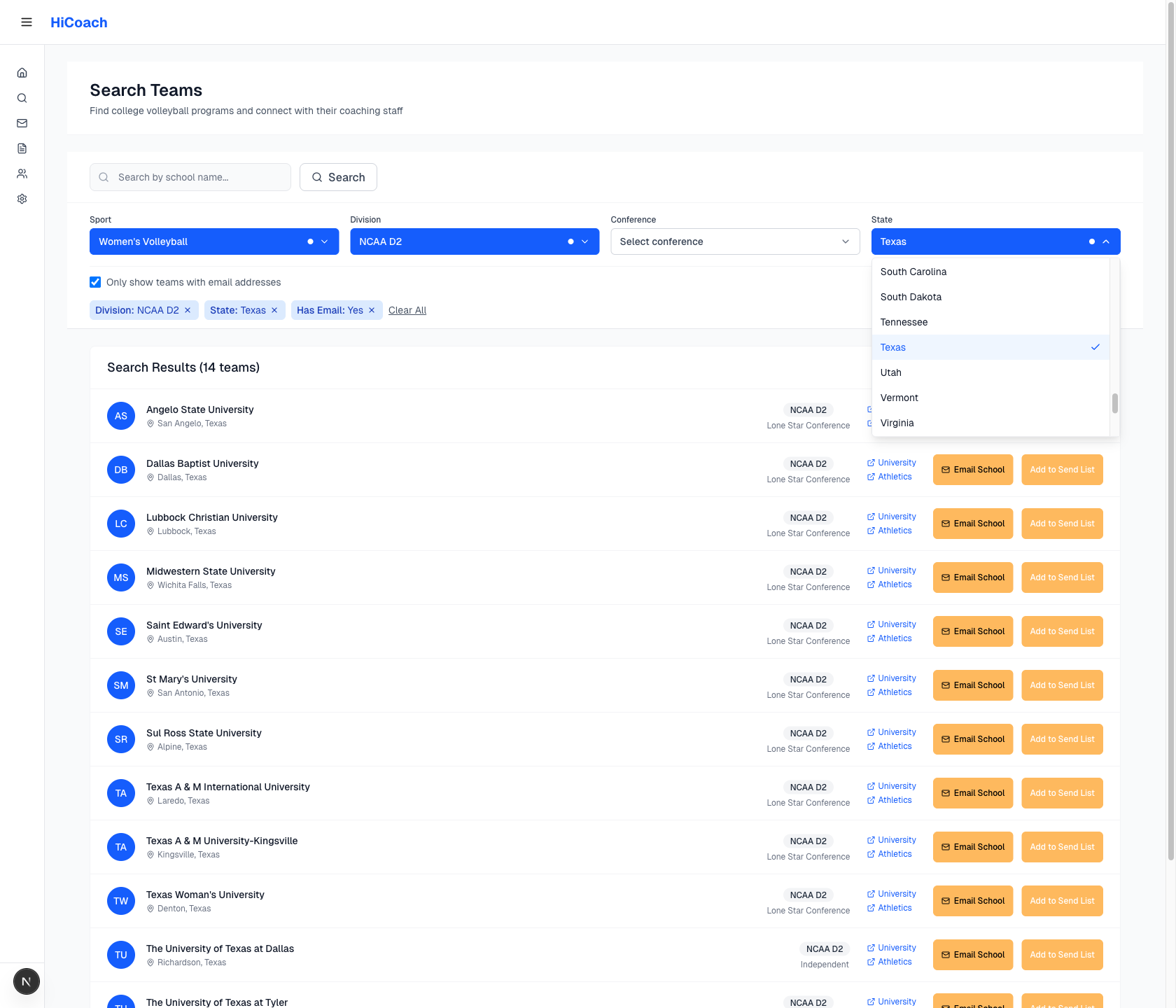 Database Search Results